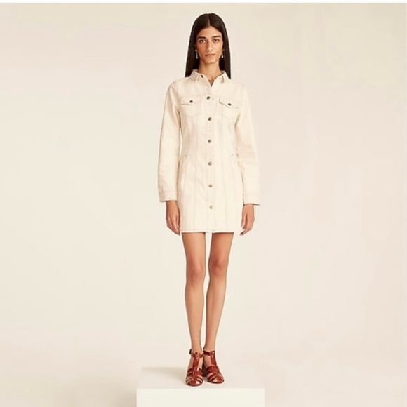 ▪️NWT J. Crew Ecru denim button-up dress - Picture 6 of 8